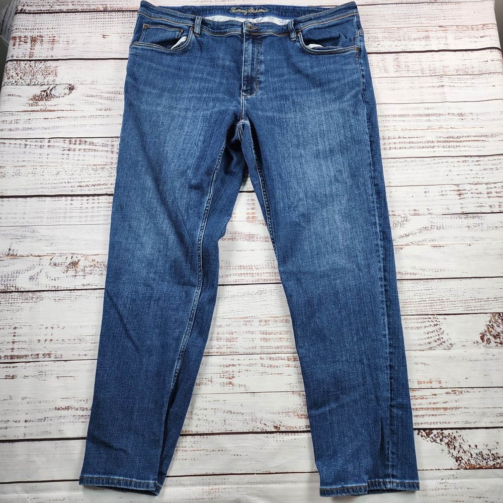 Tommy Bahama Indigo Palms Jeans Men's 44x34 Blue Straight Leg Stretch Denim